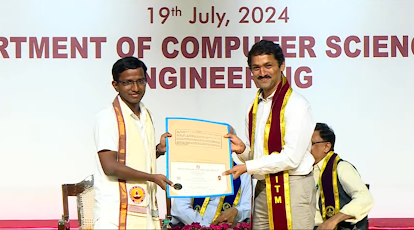 Rajesh receiving PhD Degree on Convocation.